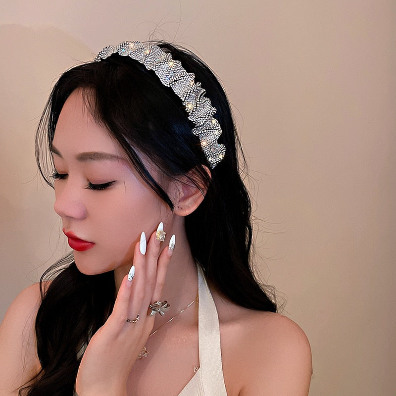 Vintage White Black Rhinestone Hairbands - Orchid Unique