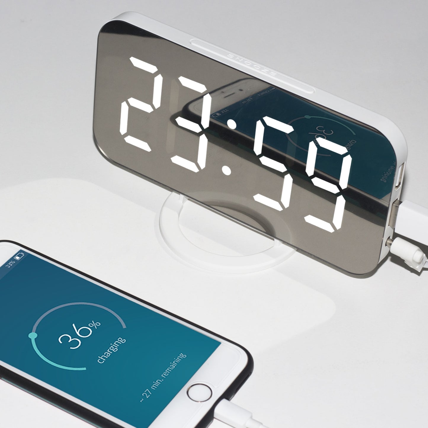 Digital Mirror LED Alarm Clock - Orchid Unique