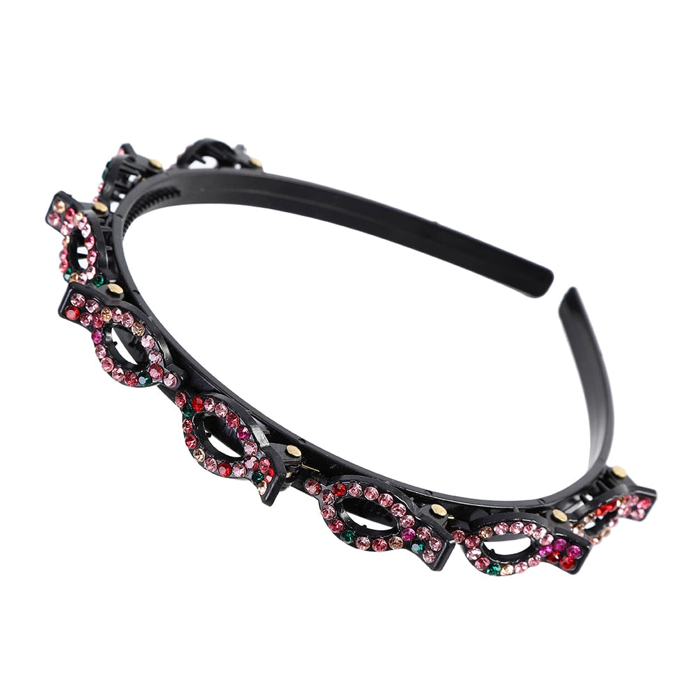 Hairbands Bezel Colorful Rhinestone - Orchid Unique
