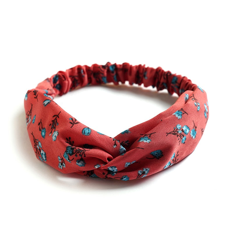 New print Knot Women Headband Vintage Hairband Girls Headwear Leopard Headband Hair Accessories dress Gift hair ties scrunchie - Orchid Unique