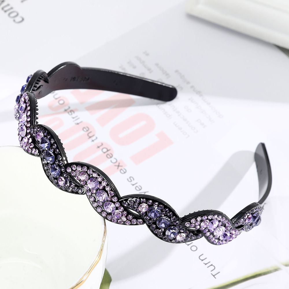 Hairbands Bezel Colorful Rhinestone - Orchid Unique