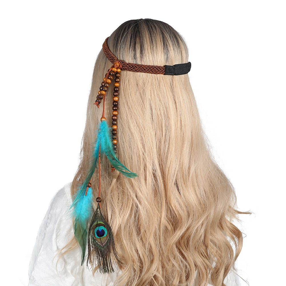 Festival Boho Feather Headband - Orchid Unique
