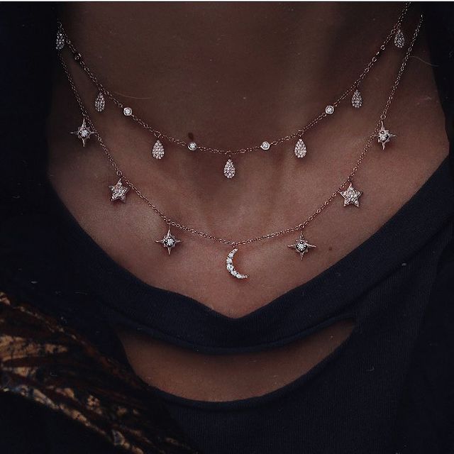 Crystal Stars Pendant Necklaces - Orchid Unique