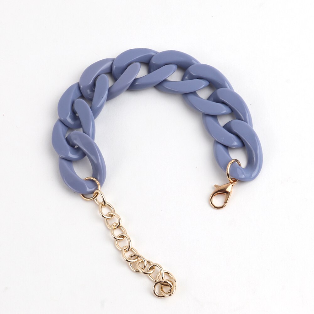 Colorful Acrylic Thick Chain Bracelets - Orchid Unique