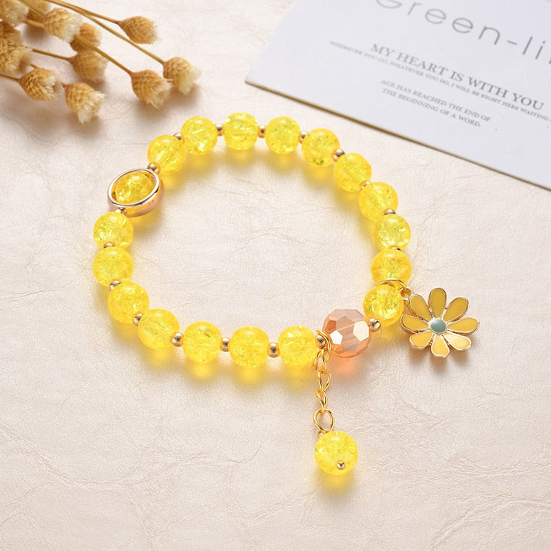 Bohemian Daisy Flowers Bracelet - Orchid Unique