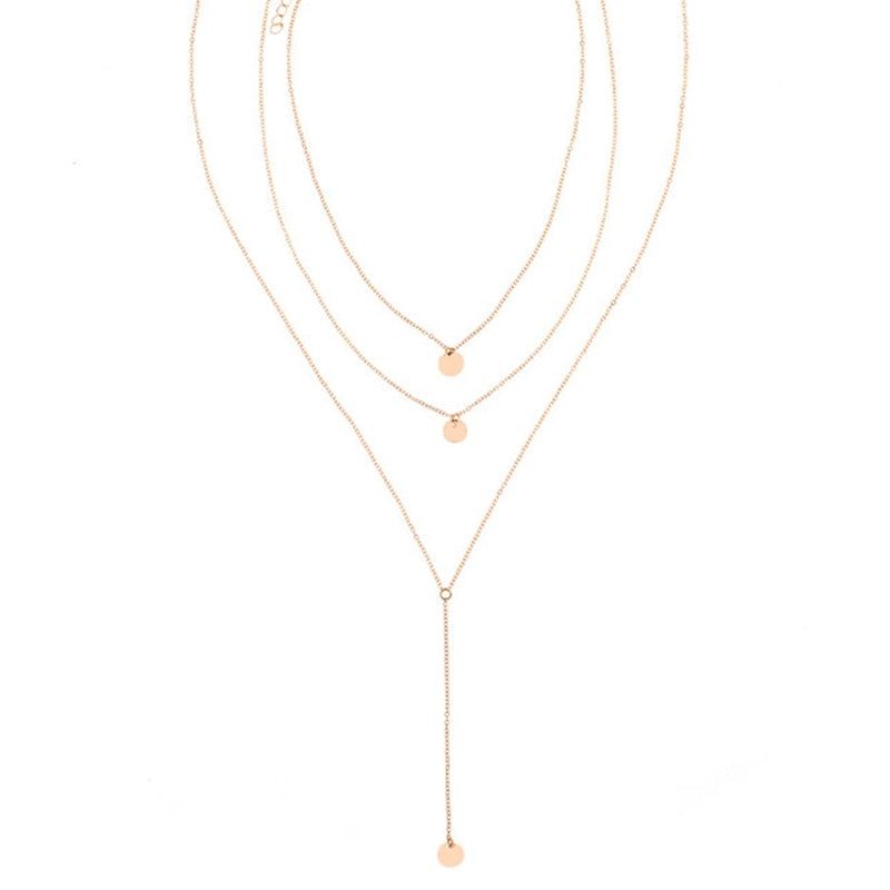NEW ARRIVAL Necklace Pendant Dainty Sequins Multi Layers - Orchid Unique