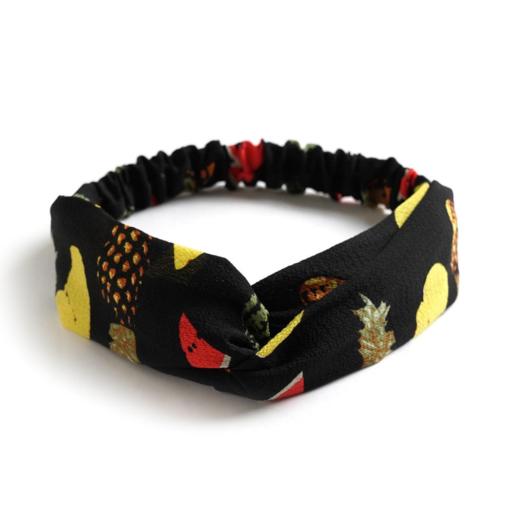 New print Knot Women Headband Vintage Hairband Girls Headwear Leopard Headband Hair Accessories dress Gift hair ties scrunchie - Orchid Unique