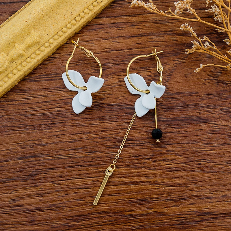 Multicolored Long Drop Earrings - Orchid Unique