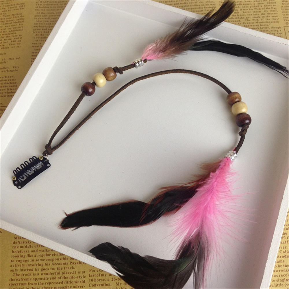 Fashionable Boho Feather Headband - Orchid Unique