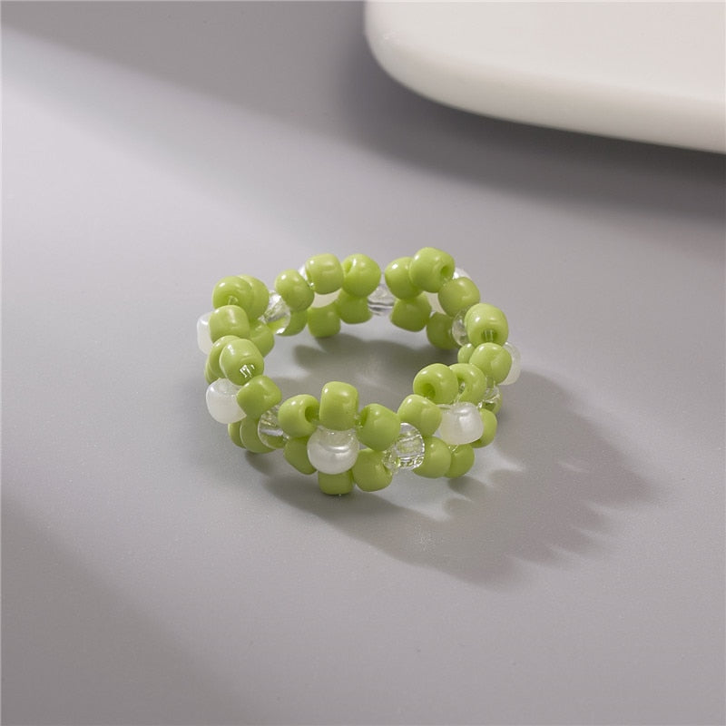Colorful Bohemia Handmade Flower Ring - Orchid Unique