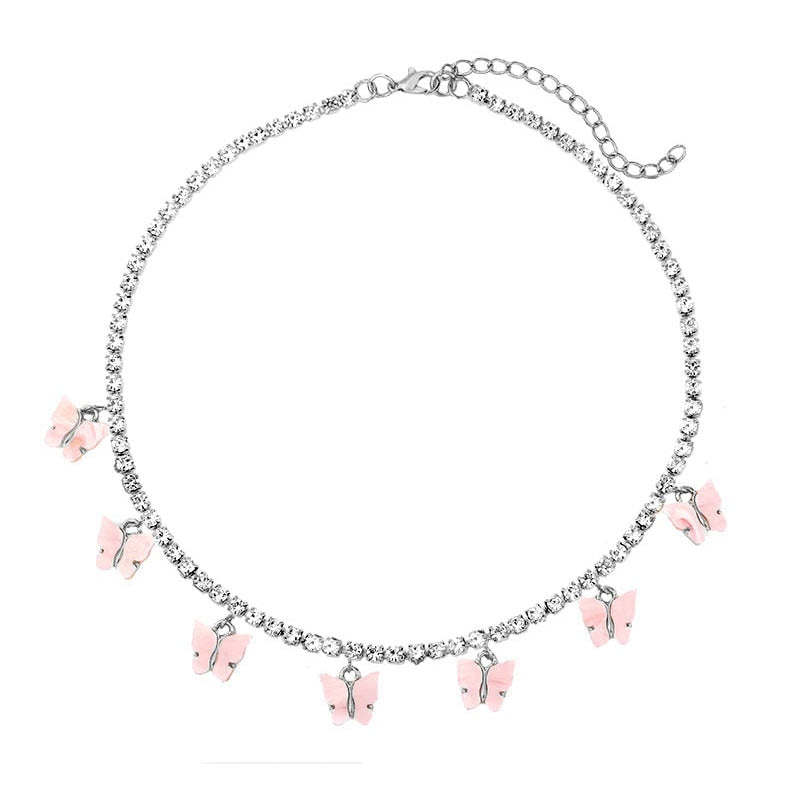 Fashion Butterfly Pendant Necklace - Orchid Unique