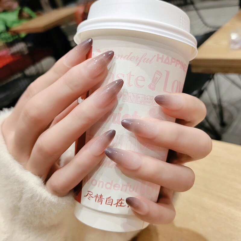 Mid-length Stiletto Nail Tips - Orchid Unique