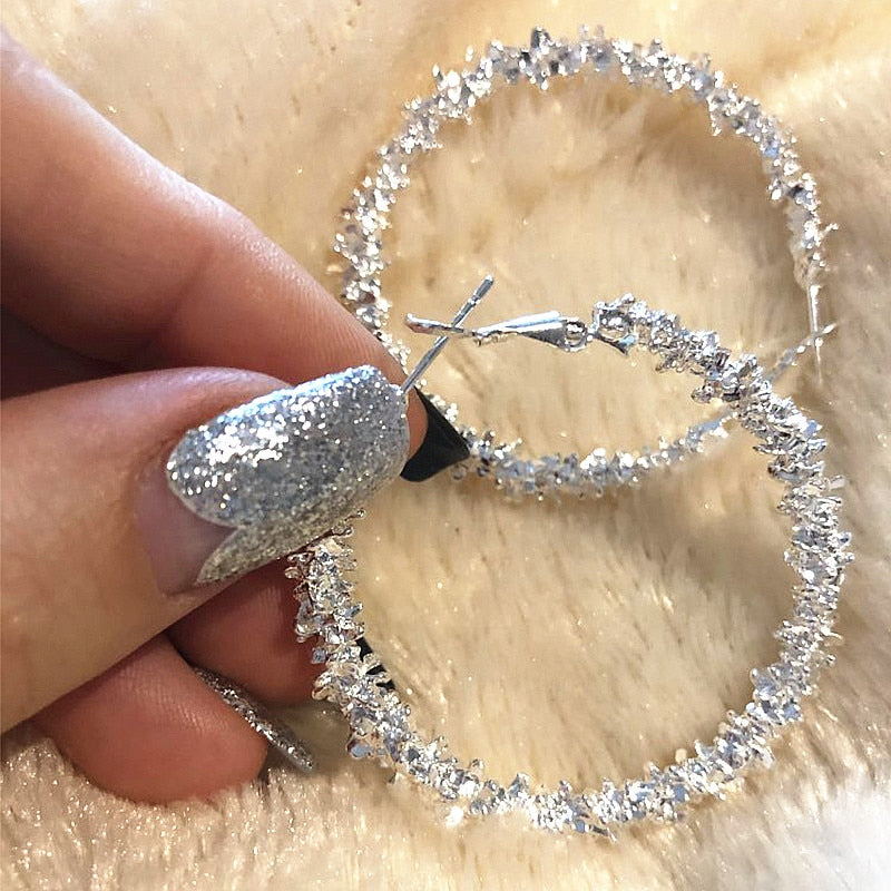 TRENDY Big Circle Round Hoop Earrings - Orchid Unique