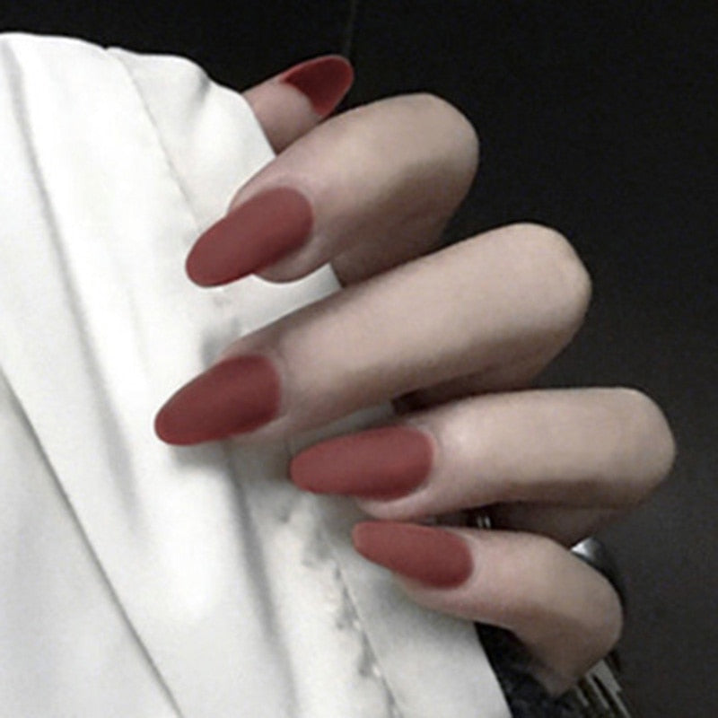 Mid-length False Nails With Glue - Orchid Unique