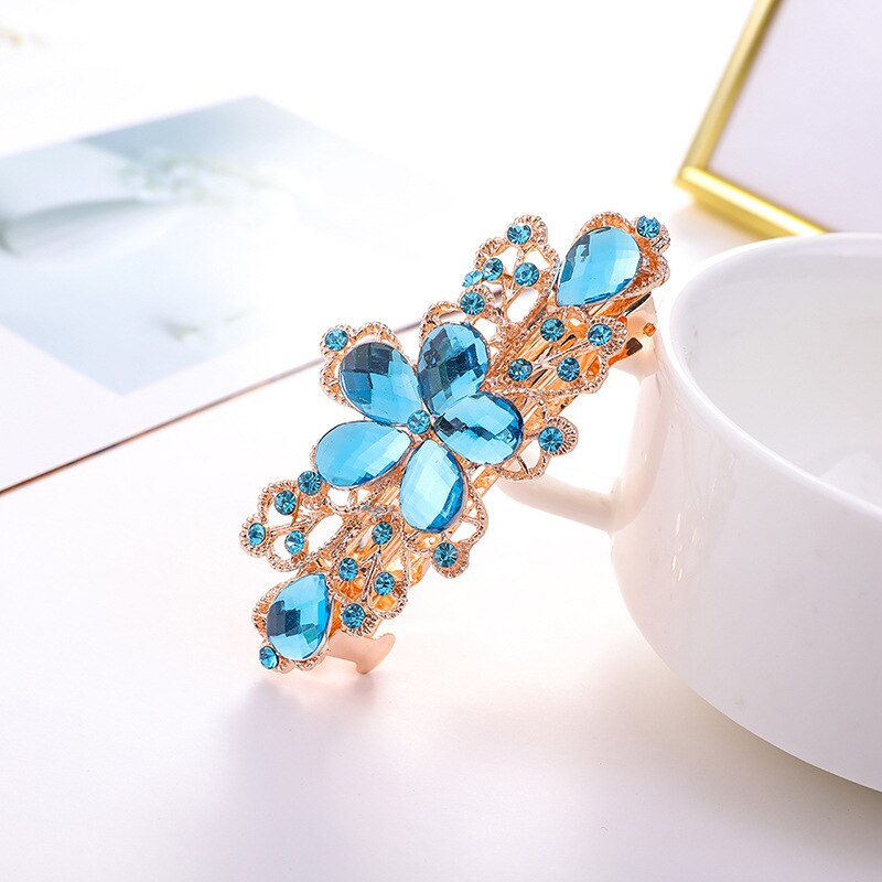 Crystalline rhinestone hairpin - Orchid Unique