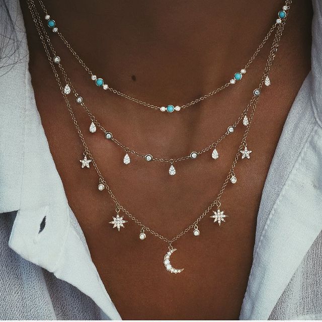 Crystal Stars Pendant Necklaces - Orchid Unique