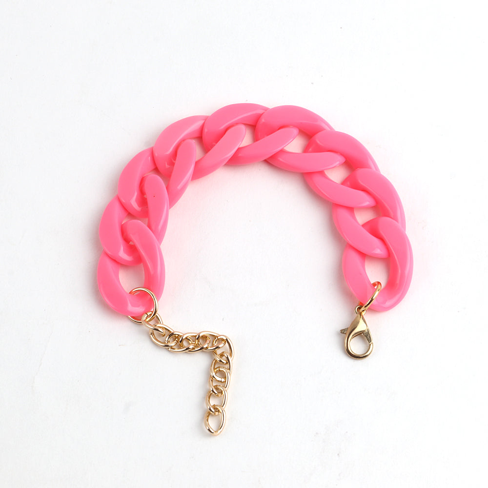 Colorful Acrylic Thick Chain Bracelets - Orchid Unique