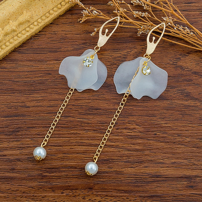 Multicolored Long Drop Earrings - Orchid Unique