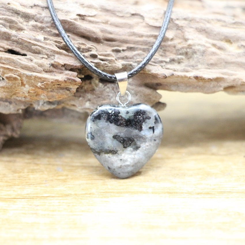 Natural Agates Quartz Heart Shape Pendant - Orchid Unique
