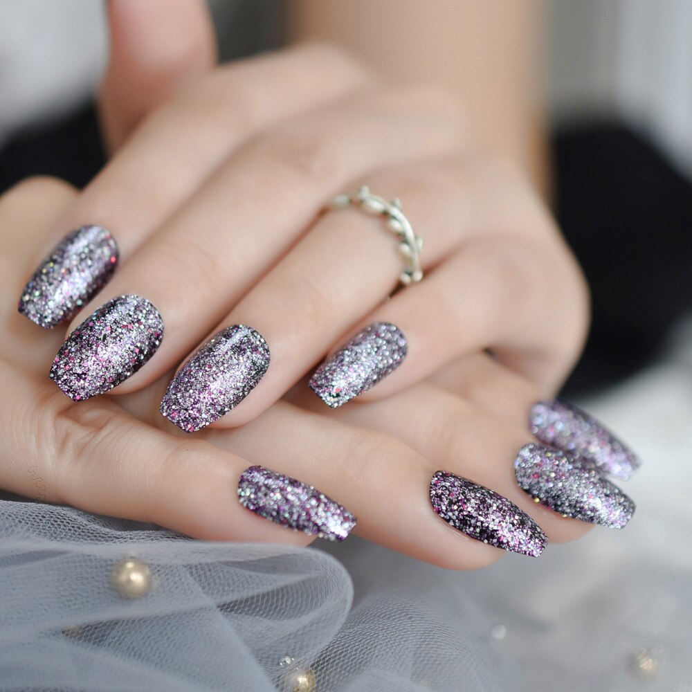 French Ballerina Coffin False Nails - Orchid Unique