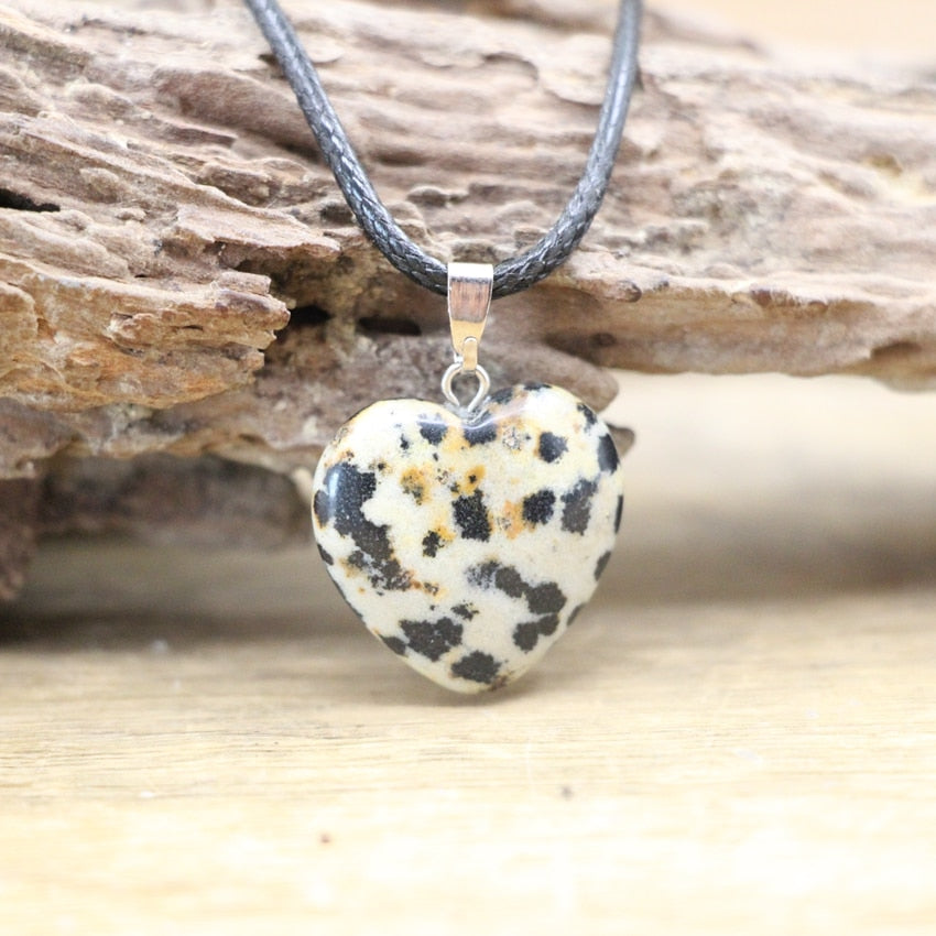 Natural Agates Quartz Heart Shape Pendant - Orchid Unique
