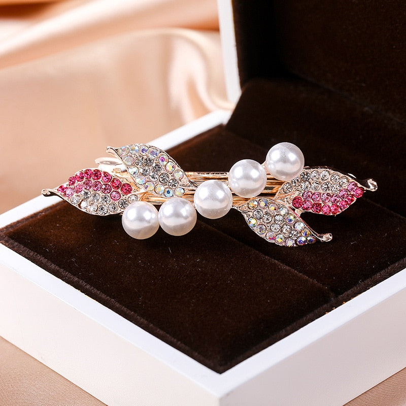 Crystalline rhinestone hairpin - Orchid Unique