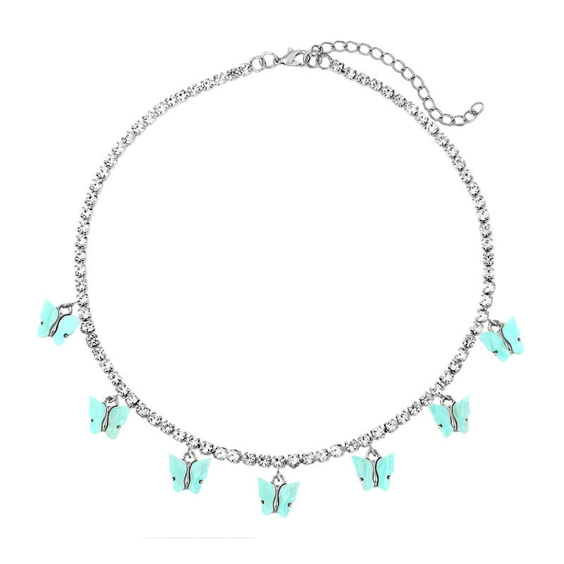 Fashion Butterfly Pendant Necklace - Orchid Unique