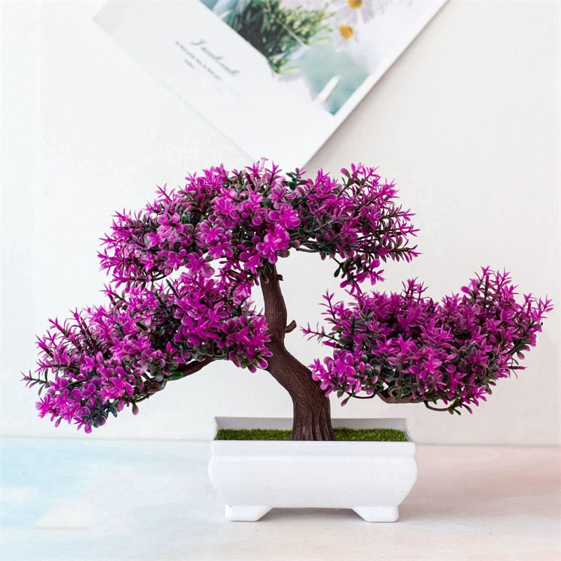 Vase + Artificial Bonsai Small Tree Pot - Orchid Unique