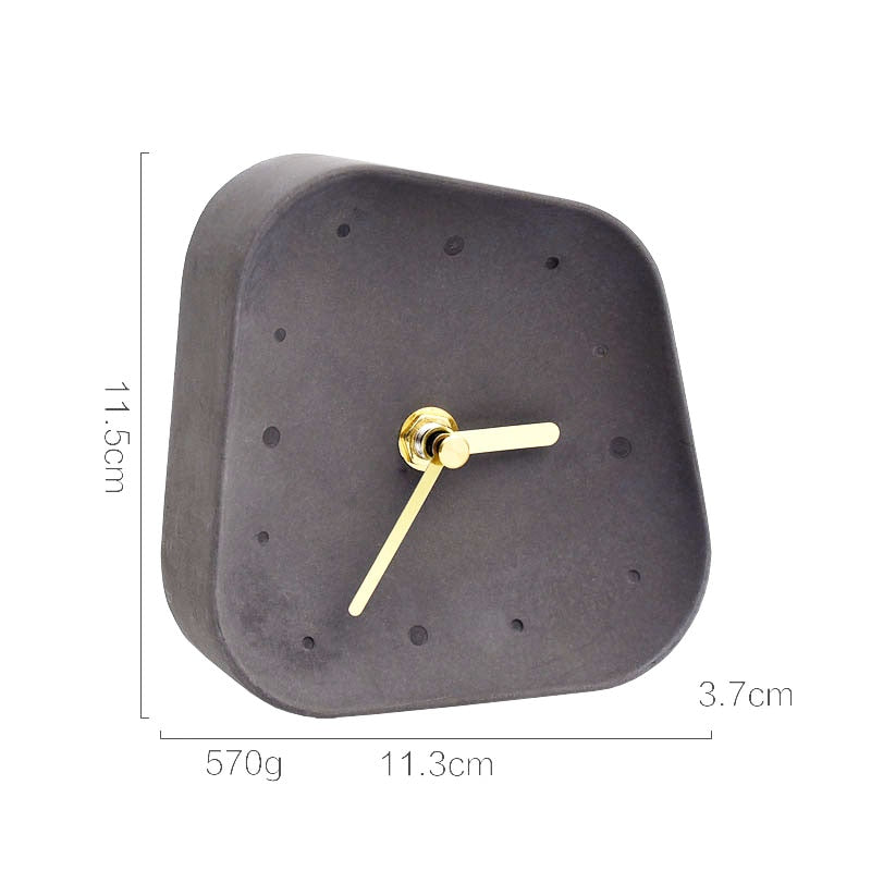 Geometry Shaped Cement Table Clock - Orchid Unique