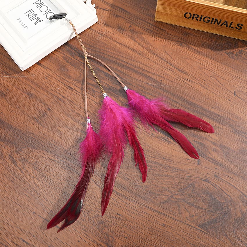Levao Indian Festival Tassel Feather Hair Combs Hairpins for Women Hippie Headpiece Ethnic Head Band Hair Comb Clips Headwear - Orchid Unique