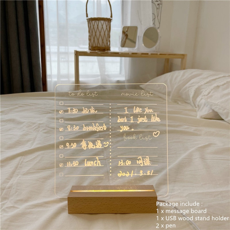 Memo Message Board Lamp - Orchid Unique