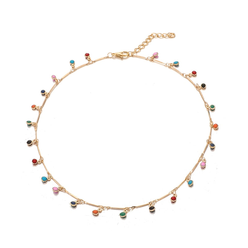 Bohemian Colorful Beaded Necklace - Orchid Unique