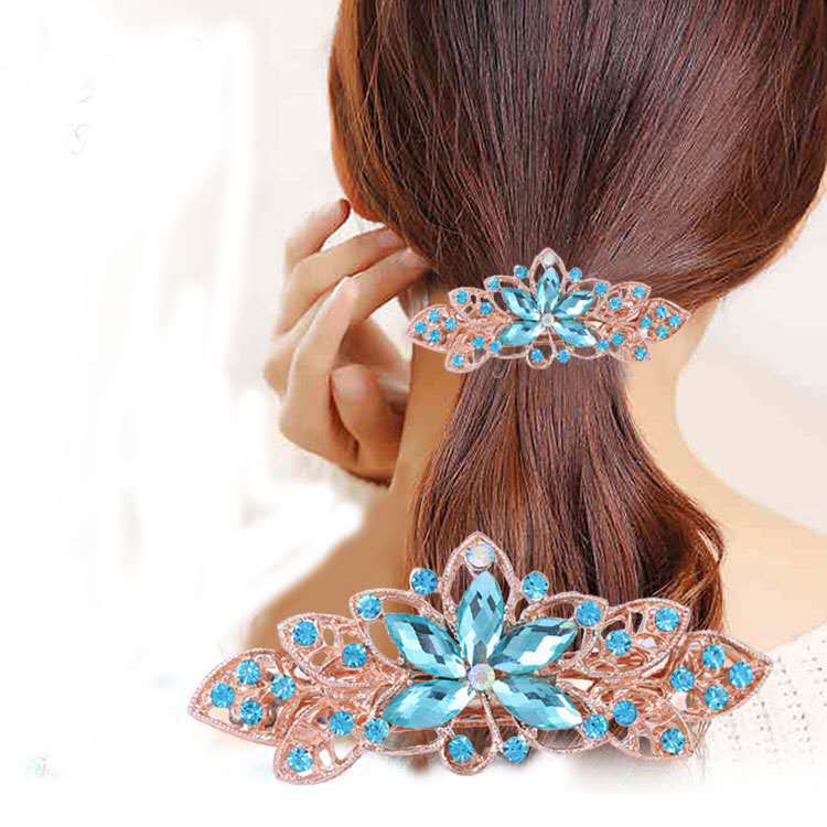 Crystalline rhinestone hairpin - Orchid Unique