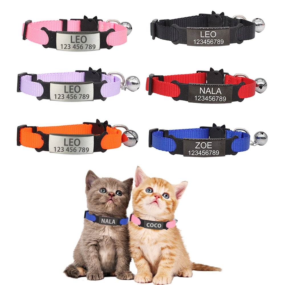 Personalized ID Tag Cat Collar Bell - Orchid Unique