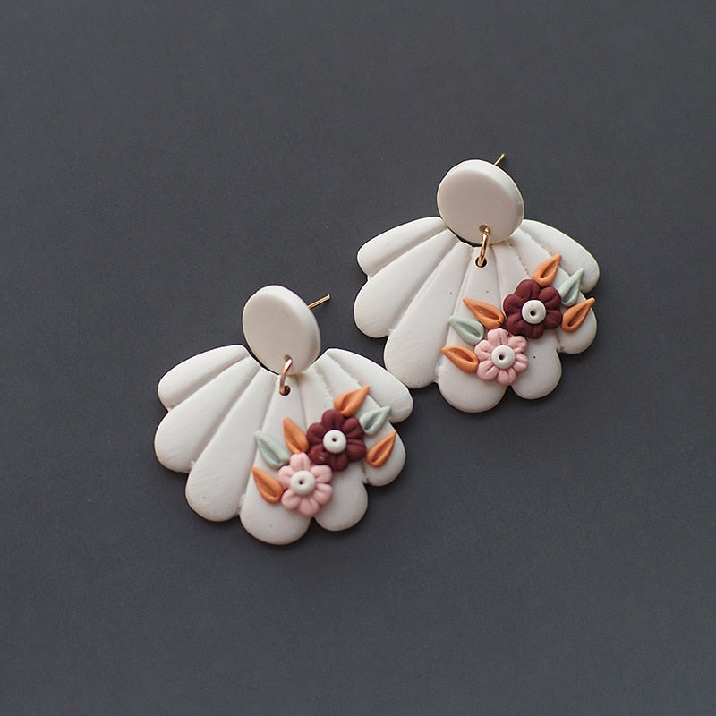 Handmade Crafts Molded Floral Earrings - Orchid Unique