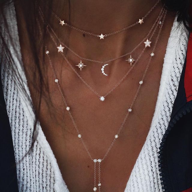 Crystal Stars Pendant Necklaces - Orchid Unique