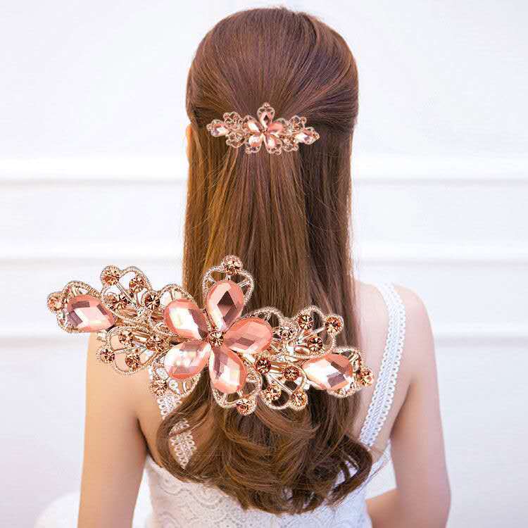 Crystalline rhinestone hairpin - Orchid Unique