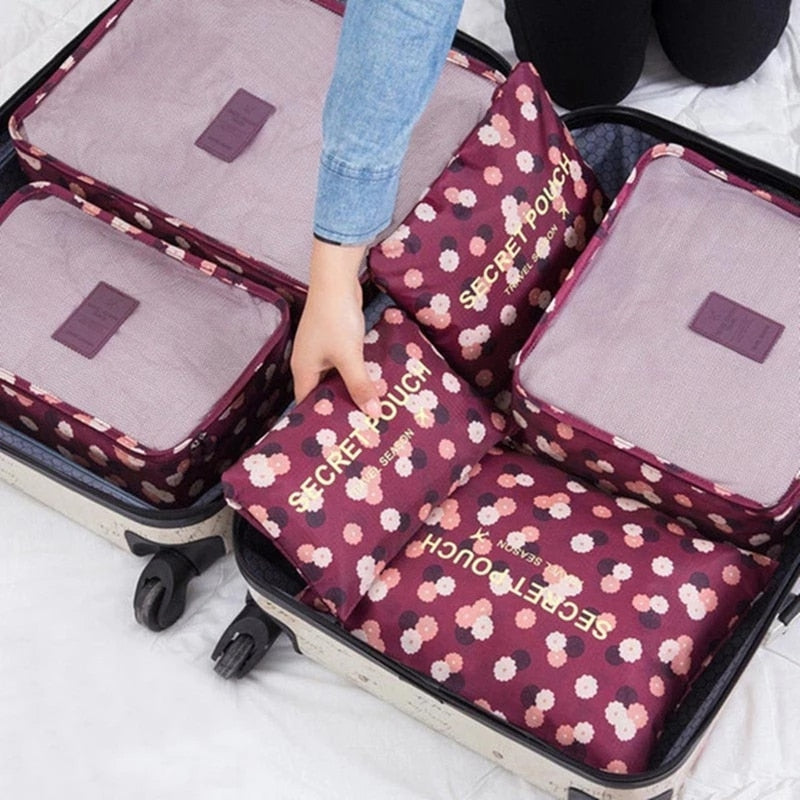 6Pcs set Organizer Travel Bags - Orchid Unique