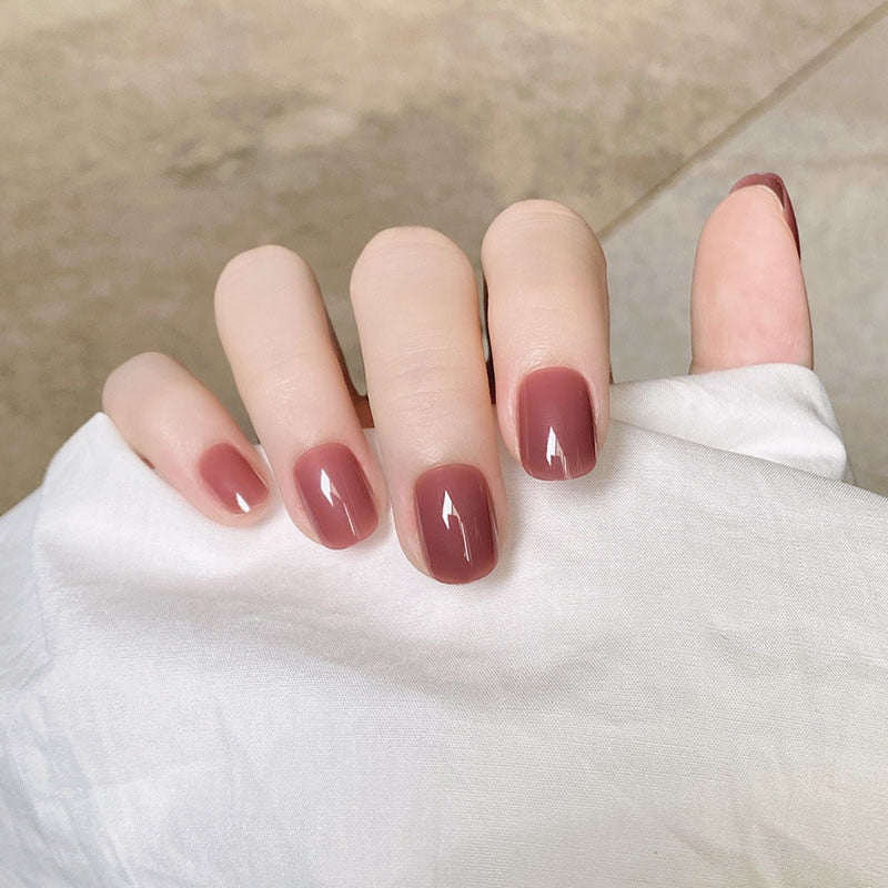 Light Color Solid Fake Nails - Orchid Unique