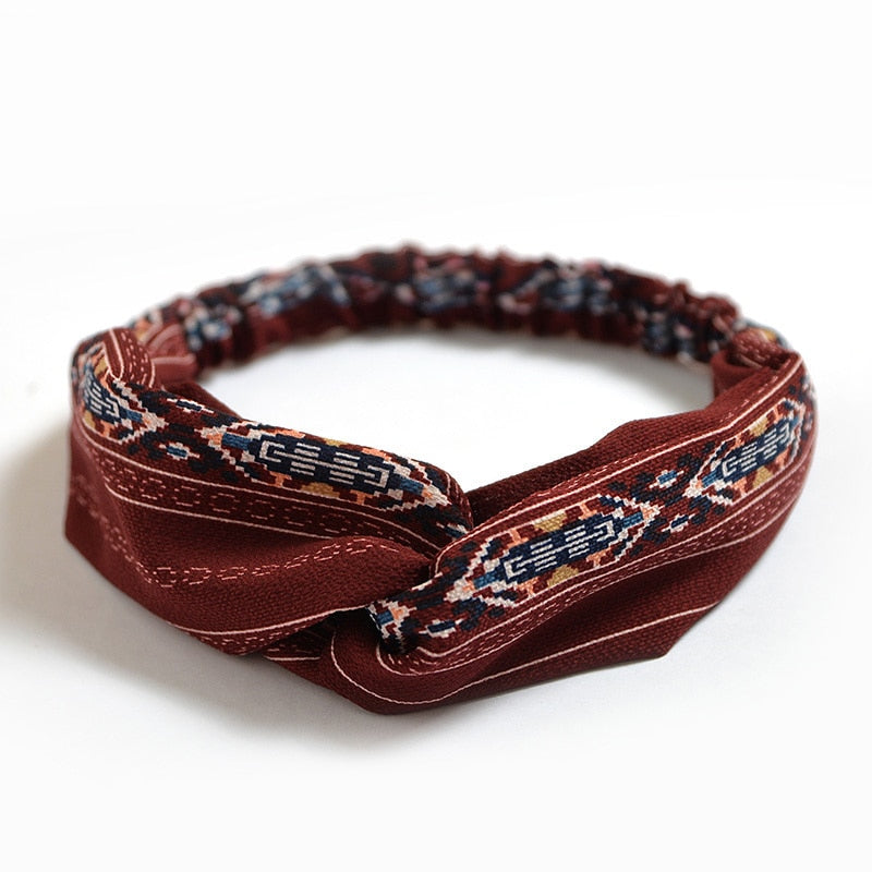 New print Knot Women Headband Vintage Hairband Girls Headwear Leopard Headband Hair Accessories dress Gift hair ties scrunchie - Orchid Unique