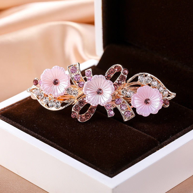 Crystalline rhinestone hairpin - Orchid Unique