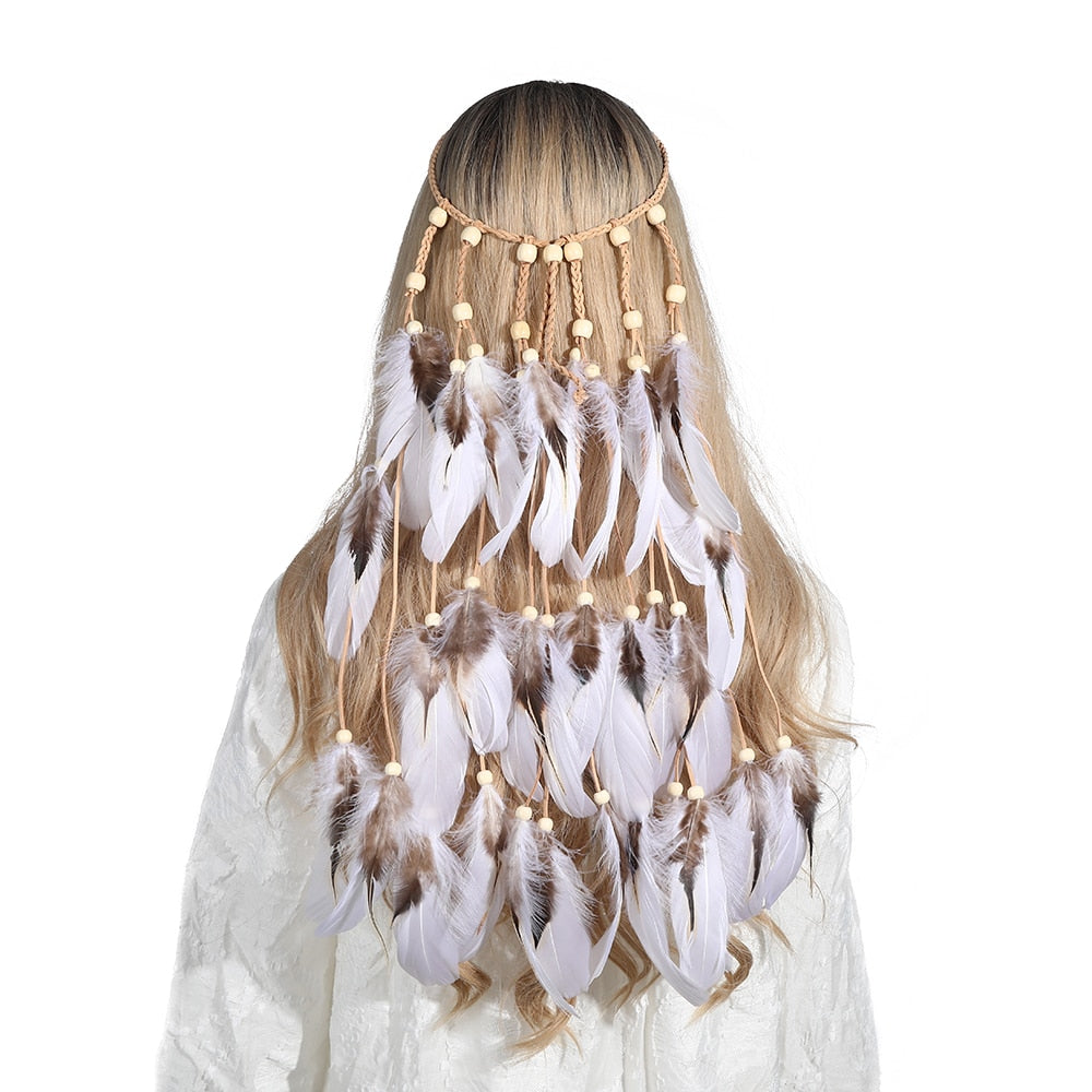 Festival Boho Feather Headband - Orchid Unique