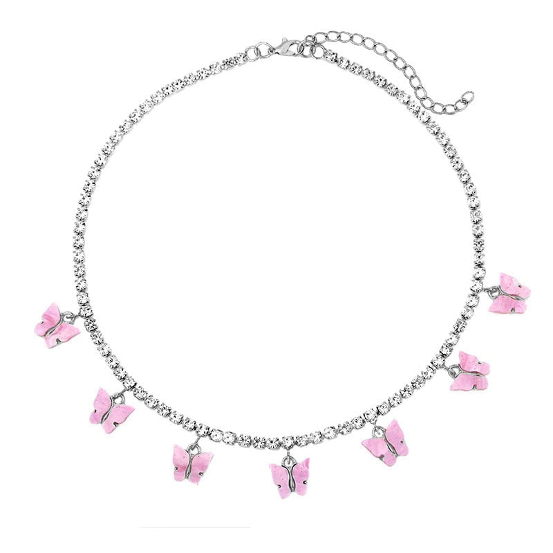 Fashion Butterfly Pendant Necklace - Orchid Unique