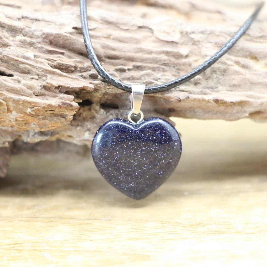 Natural Agates Quartz Heart Shape Pendant - Orchid Unique