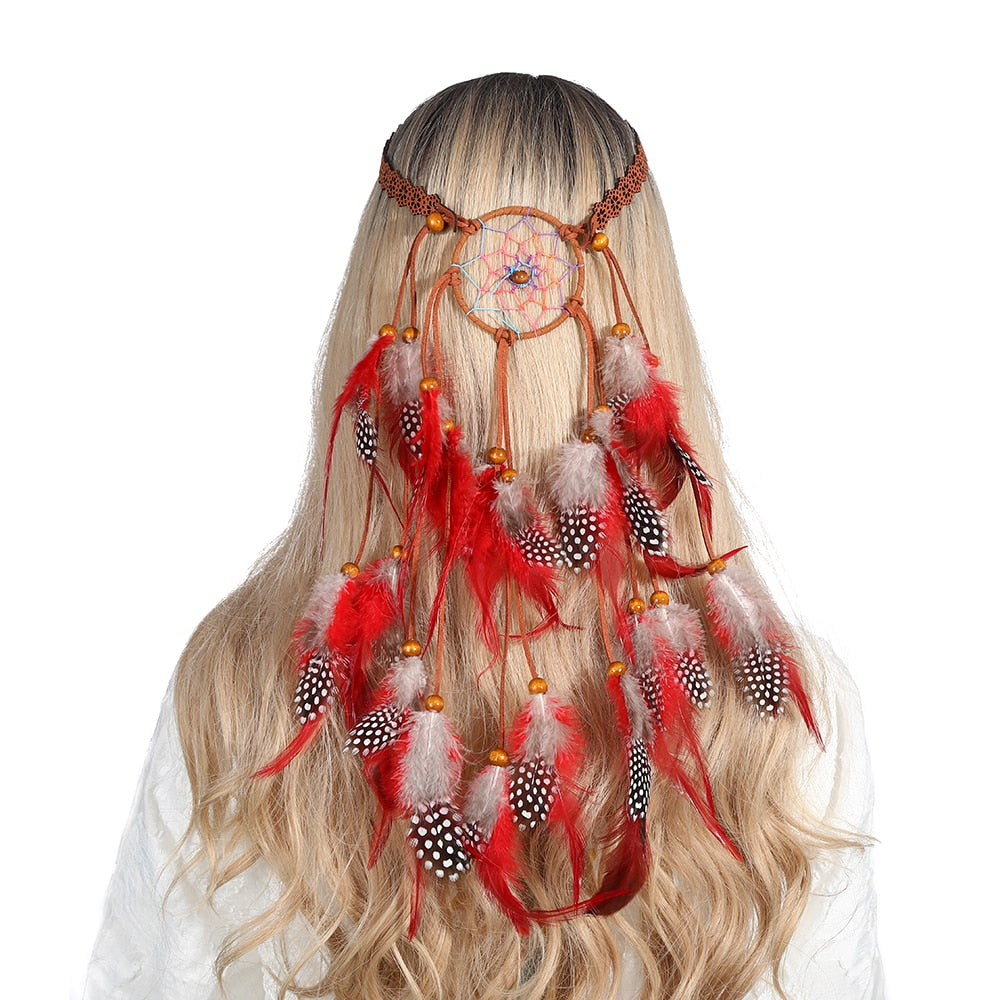 Festival Boho Feather Headband - Orchid Unique
