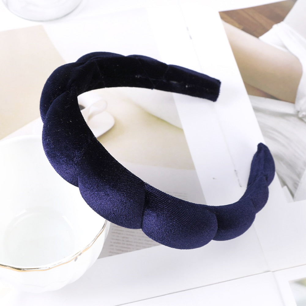 Haimeikang Solid Color Velvet Headband Hair Bands Winter New Sponge Hair Hoop Bezel Headbands For Women Fashion Hair Accessories - Orchid Unique