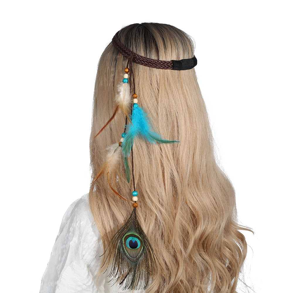 Festival Boho Feather Headband - Orchid Unique
