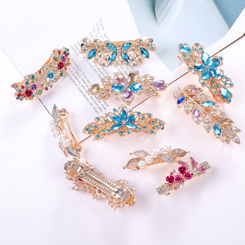 Crystalline rhinestone hairpin - Orchid Unique