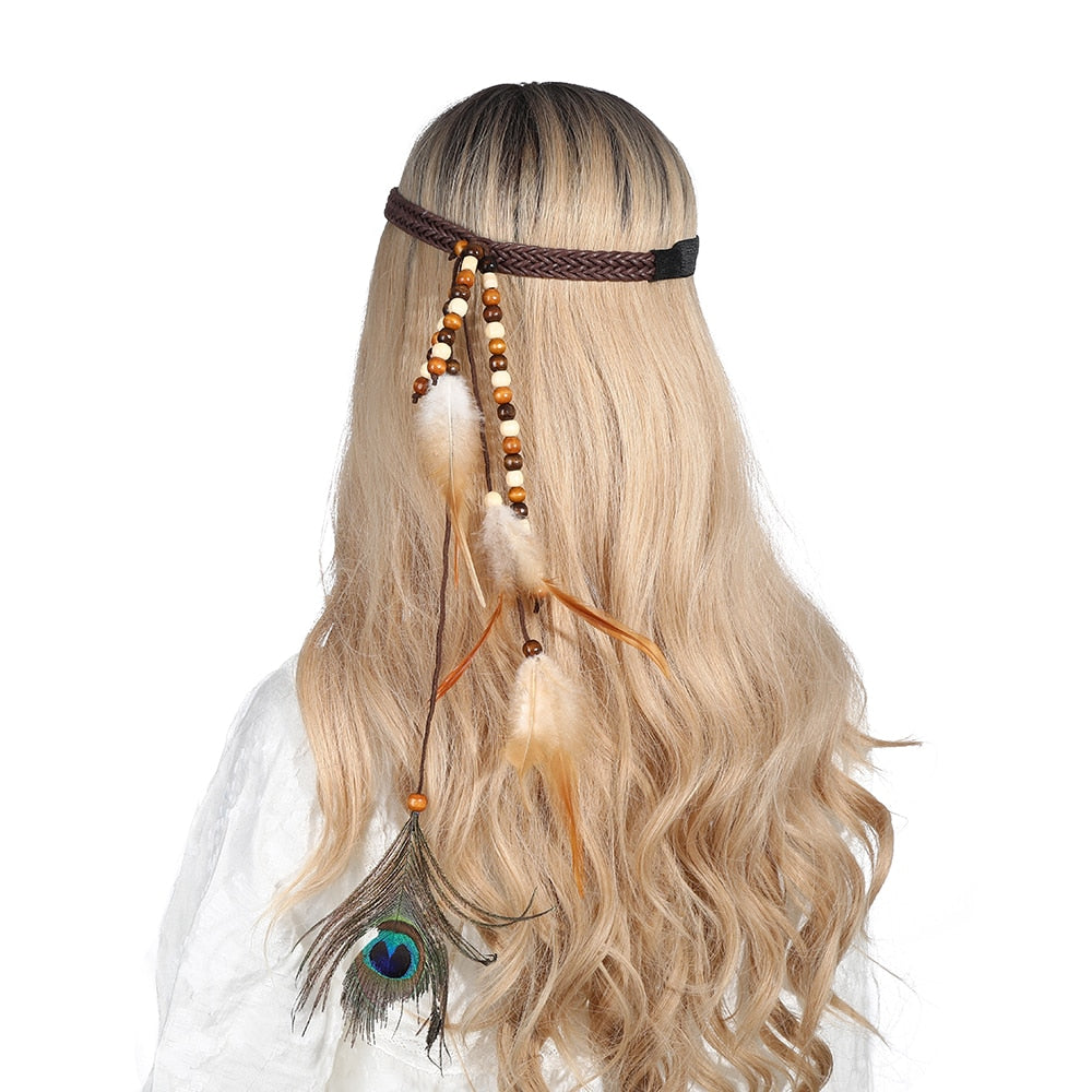 Festival Boho Feather Headband - Orchid Unique