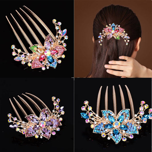 Austrian Rhinestone Hair Comb - Orchid Unique